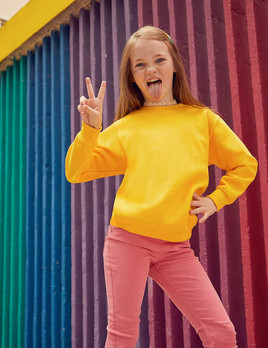 Żółta bluza dziecięca Set-In Sweat Fruit of the Loom 