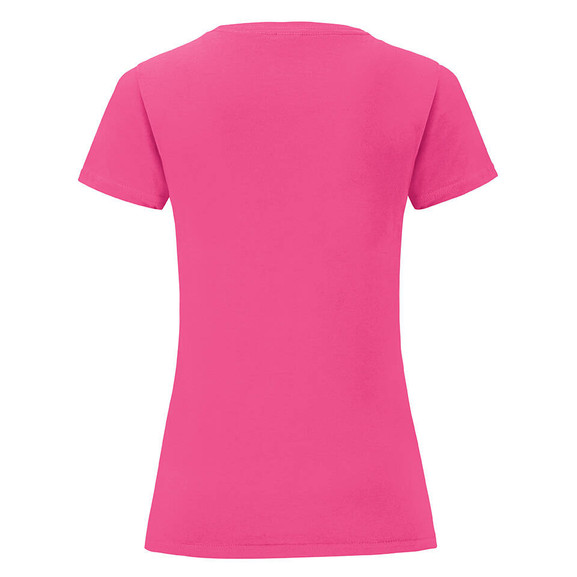 Różowa koszulka damska Iconic z czesanej bawełny Fruit of the Loom