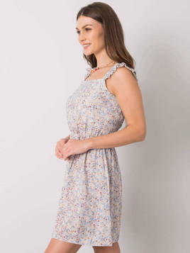 Niebieska sukienka na ramiączkach z falbanką Yups