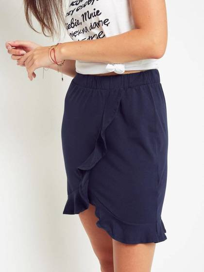 Spódnica z falbanką granatowa