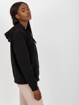 Czarna rozpinana bluza z kapturem i kieszeniami