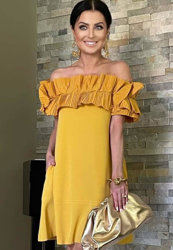 Żółta sukienka glamour hiszpanka Amore Amore By o la la