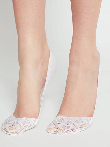 Stopki koronkowe białe