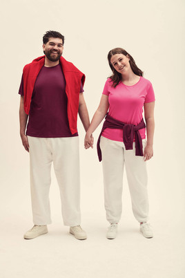 Różowa koszulka damska Iconic z czesanej bawełny Fruit of the Loom