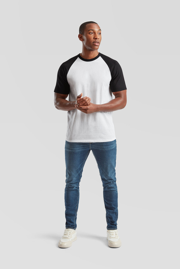 Biała koszulka męska Baseball Fruit of the Loom