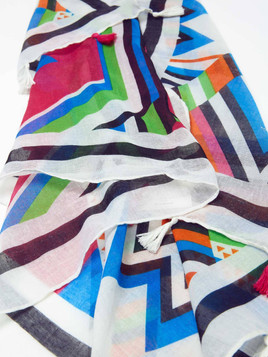 Szalik azteckie wzory wielokolorowy