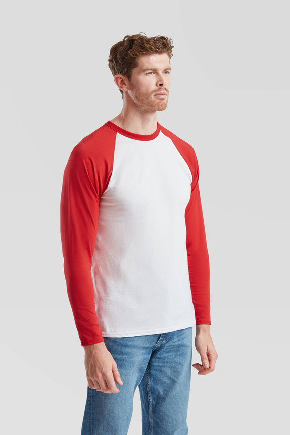 Biała koszulka męska Baseball Fruit of the Loom