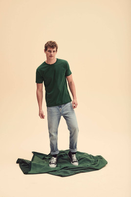 Zielona koszulka męska Iconic 195 Ringspun Premium Fruit of the Loom