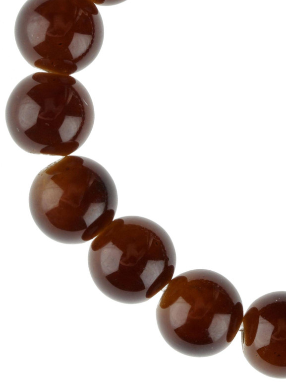 Bransoletka z perełek na gumce brązowa