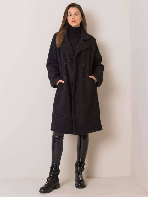 Płaszcz boucle czarny