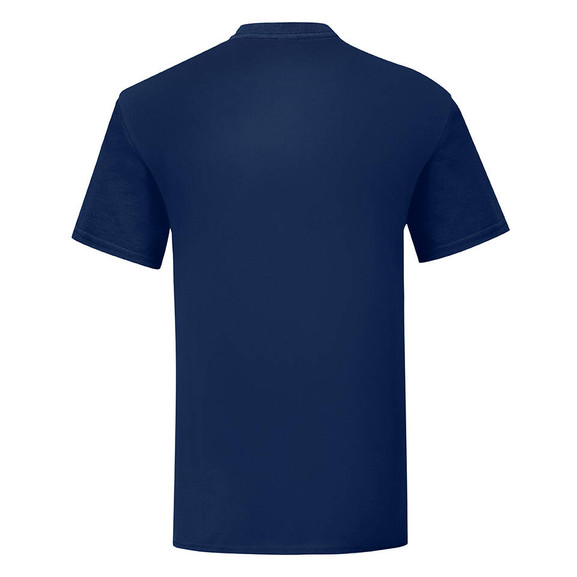 Granatowa koszulka męska z czesanej bawełny Iconic rękawem Fruit of the Loom