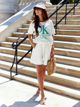 Ecru bluzka z nadrukiem By o la la