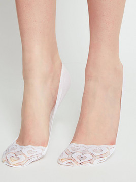 Stopki koronkowe białe