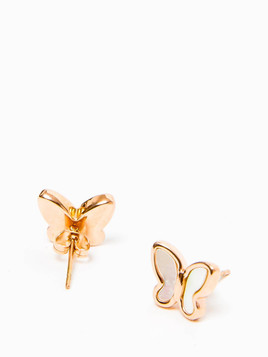 Kolczyki z emaliowanym motylem białe