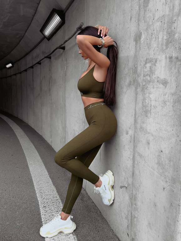 Khaki legginsy CLASIC OLAVOGA