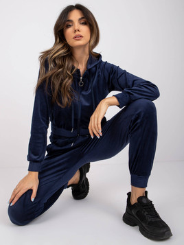 Granatowe spodnie dresowe z weluru Yups