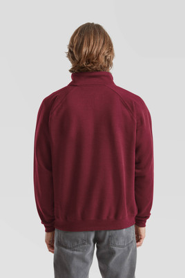 Burgundowa bluza męska Zip Neck Sweat Fruit of the Loom