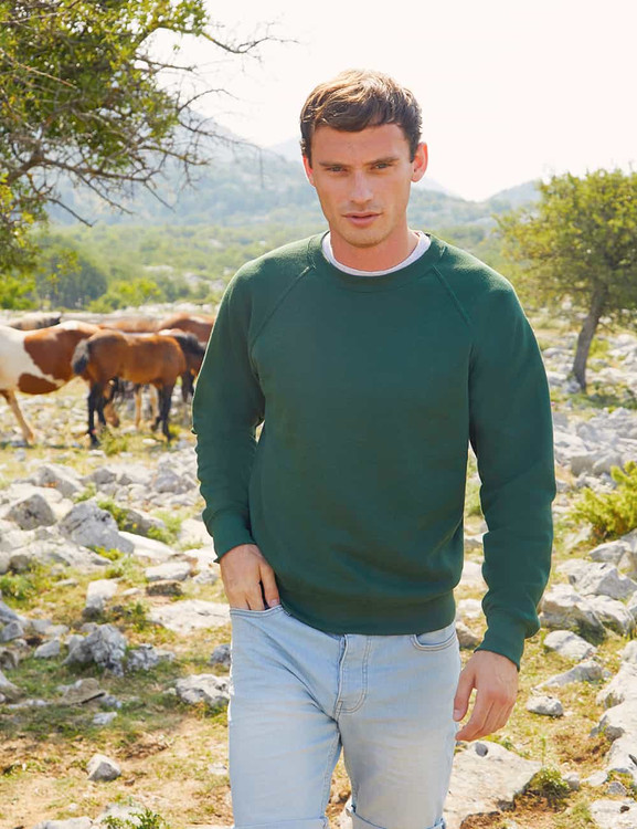 Zielona bluza męska Raglan Sweat Fruit of the Loom