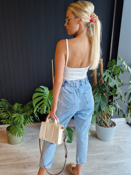 Biały top bawełniany z koronka Och Bella