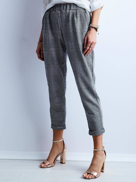 Spodnie w kratkę glen szare