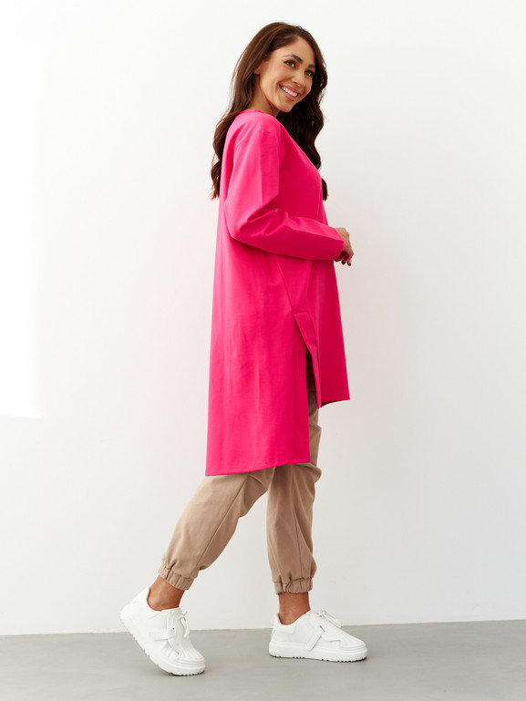 Amarantowa sukienka dresowa oversize By o la la