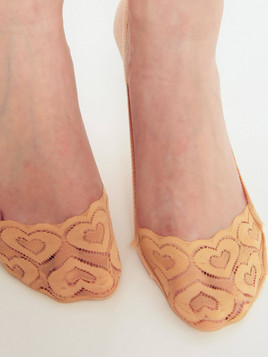 Stopki koronkowe beżowe