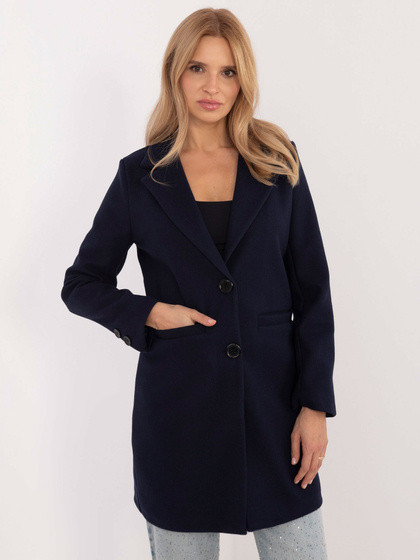 Granatowy płaszcz klasyczny Yups