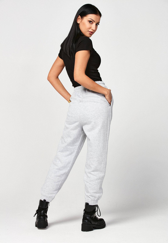 Szare spodnie bawełniane w stylu miejskim