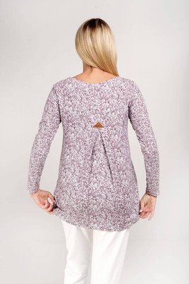 Fioletowa bluzka w swetrowy nadruk mi...mi