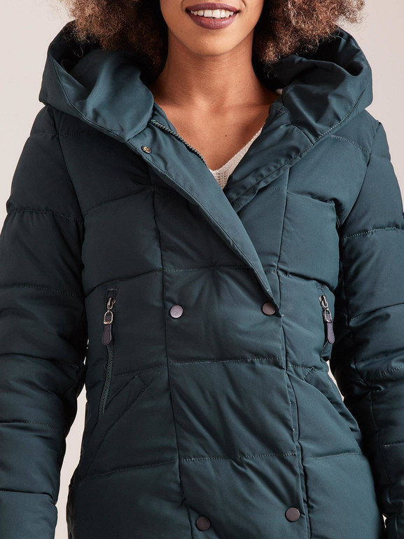 Kurtka długa slimowana zielona