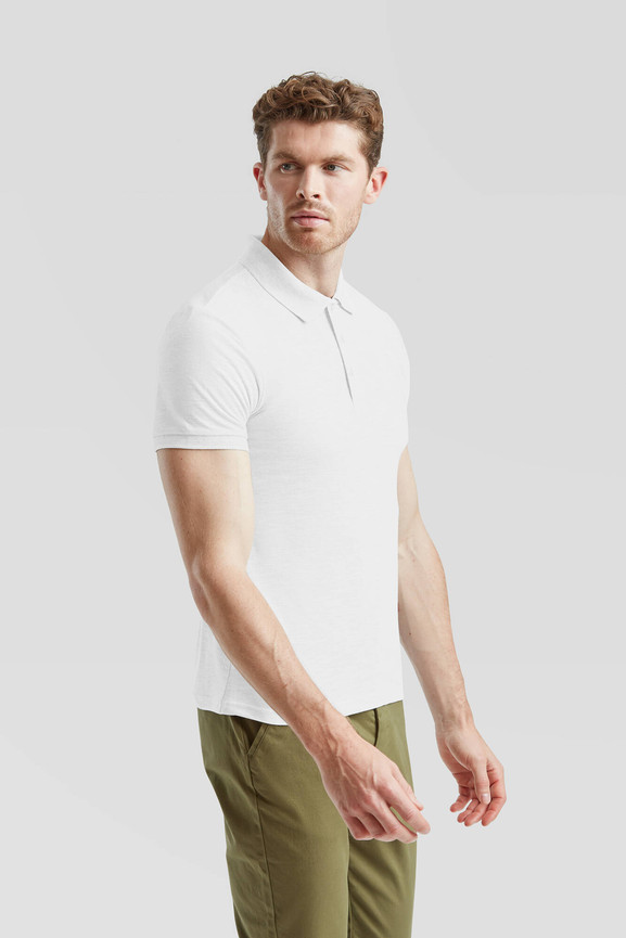 Biała koszulka męska polo Tailored Fit Friut of the Loom