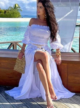 Biały komplet bluzka + spódnica flamenco Amore Amore By o la la