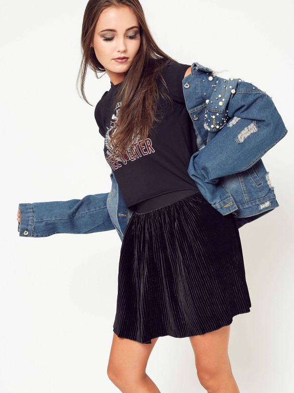 Spódnica drobno plisowana czarna