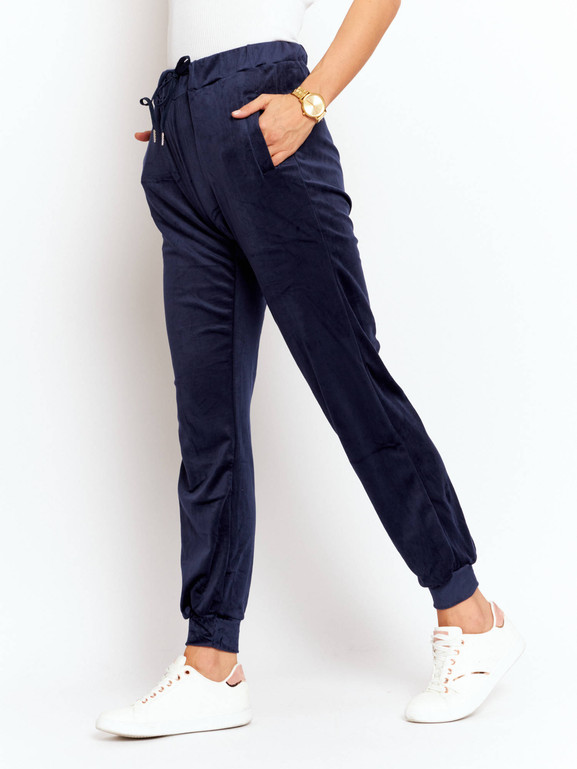 Granatowy komplet dresowy z weluru Yups