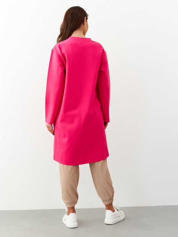 Amarantowa sukienka dresowa oversize By o la la