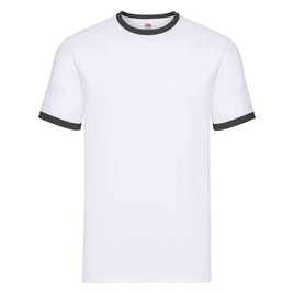 Biała koszulka męska Ringer Fruit of the Loom