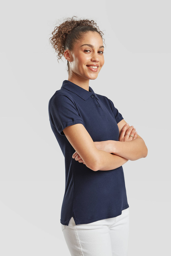 Granatowa koszulka damska Polo Fruit of the Loom