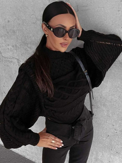 Czarny sweter z półgolfem OLAVOGA OSLO