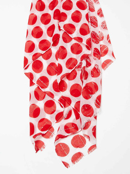 Szalik w grochy czerwone