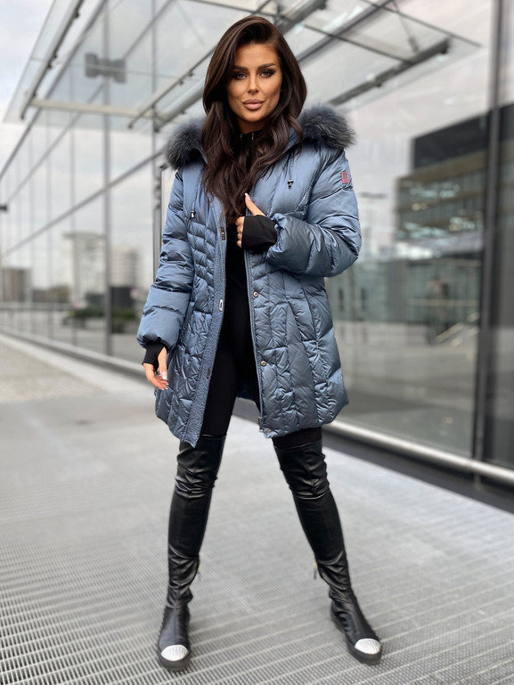 Niebieska kurtka Puchowa z Jenotem Blue Jeans Dankof.dk