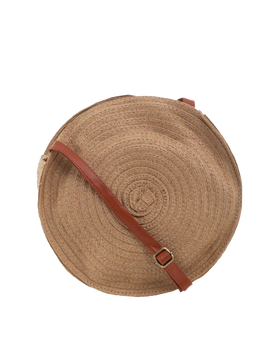 Brązowa, wakacyjna pleciona torba koszyk Yups