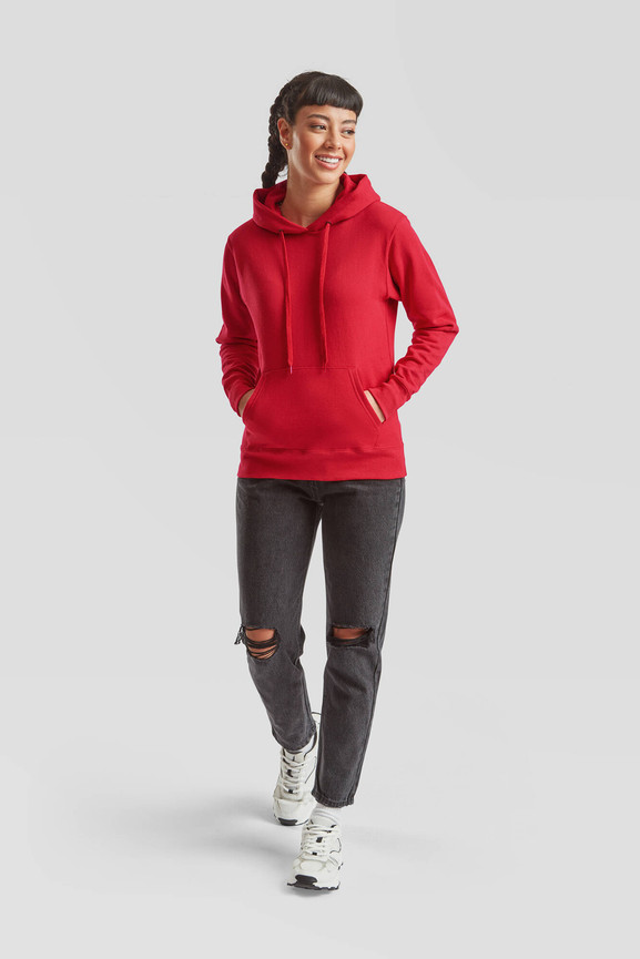 Czerwona bluza z kapturem Hooded Sweat Fruit of the Loom