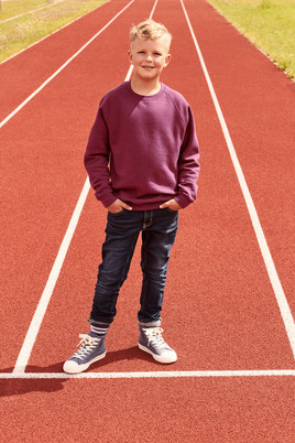 Burgundowa bluza dziecięca Raglan Sweat Fruit of the Loom