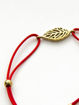 Bransoletka pozłacana ażurowy listek