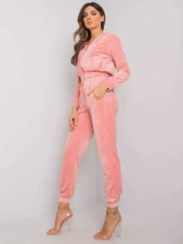 Różowy komplet dresowy z weluru Yups