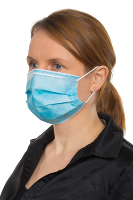 Maseczka ochronna 50 sztuk - jednorazowa niebieska