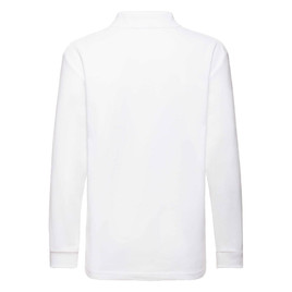 Biała koszulka dziecięca polo z długimi rękawami Fruit of the Loom