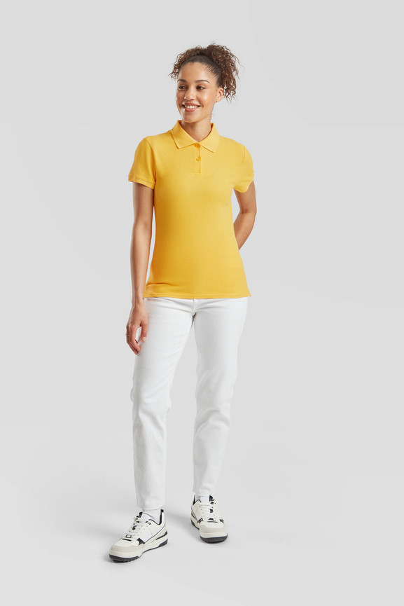 Żółta koszulka damska Polo Fruit of the Loom