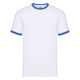 Biała koszulka męska Ringer Fruit of the Loom