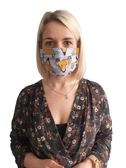 Maseczka ochronna lisek Happy Mum szara